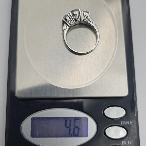 Size 6.25 Sterling Silver Bright Cubic Zirconia Gems Ring A3076 - Picture 9 of 9